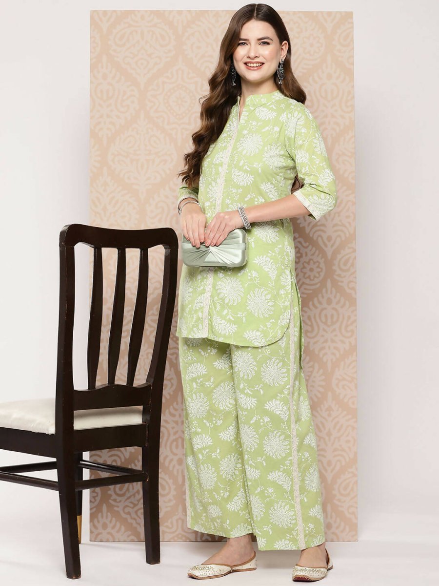 Ahalyaa Women's Traditional Wear Co-ods - Pista Green - Distacart
