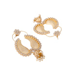 Thumbnail for Nuyug 22K Gold Plated White Stone Studded Contemporary Mini Jhumki Dangler Earrings