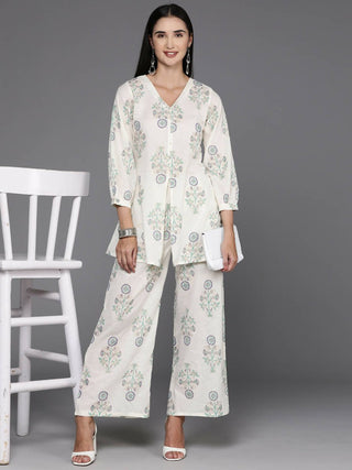 Ahalyaa Women's Traditional Wear Co-ods - Off White - Distacart