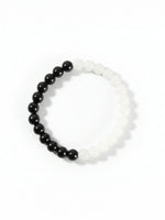 Thumbnail for NVR Unisex Black & White Crystal Beaded Bracelet - Distacart