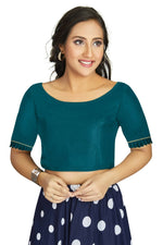 Thumbnail for Aastha Fashion Women's Teal Art Silk Designer Party Wear Readymade Blouse - Distacart