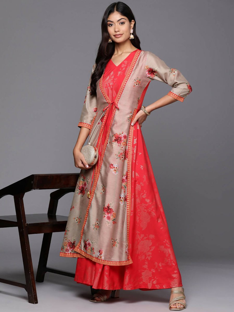 Ahalyaa Women's Traditional wear Ethnic Dress - Red - Distacart