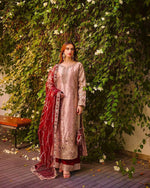 Thumbnail for Prazu Fashion Peach Frendy Silk Embroidered Riveted Moti Work Palazzo Suit