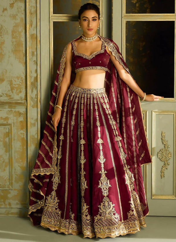 Aastha Fashion Red Kasturi Silk Designer Wedding Wear Lehenga Choli