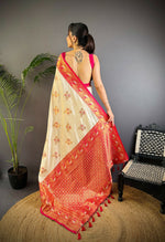 Thumbnail for Joban Fashion Banarasi White Woven Soft Silk Saree