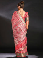 Thumbnail for NOZ2TOZ Women's Art Silk Red Printed Designer Saree With Blouse Piece - Distacart