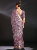 Thumbnail for NOZ2TOZ Women's Art Silk Mauve Printed Designer Saree With Blouse Piece - Distacart