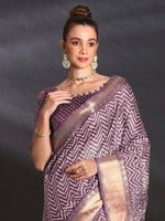 Thumbnail for NOZ2TOZ Women's Art Silk Mauve Printed Designer Saree With Blouse Piece - Distacart