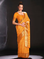 Thumbnail for NOZ2TOZ Women's Art Silk Yellow Printed Designer Saree With Blouse Piece - Distacart