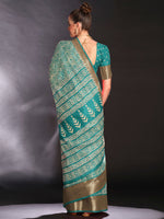 Thumbnail for NOZ2TOZ Women's Art Silk Light Blue Printed Designer Saree With Blouse Piece - Distacart