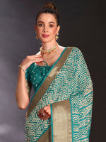 Thumbnail for NOZ2TOZ Women's Art Silk Light Blue Printed Designer Saree With Blouse Piece - Distacart