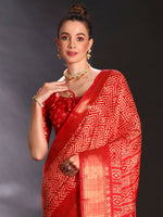 Thumbnail for NOZ2TOZ Women's Art Silk Red Printed Designer Saree With Blouse Piece - Distacart