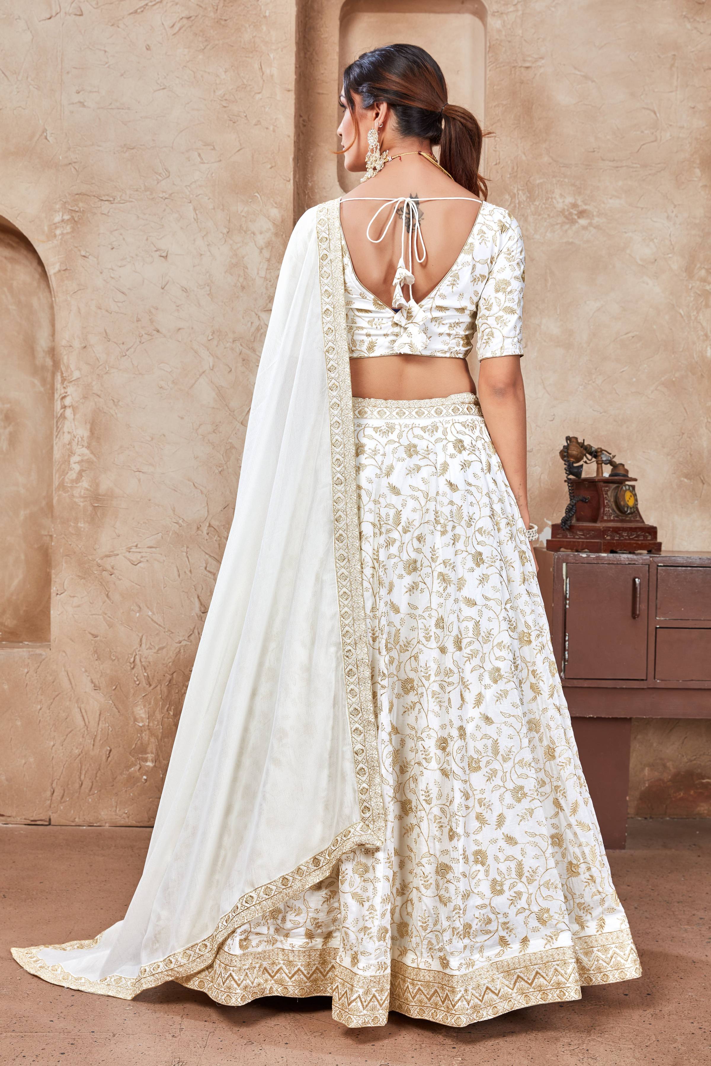 Lehenga Mart Designer Wedding Lehenga Choli For Women - White - Distacart