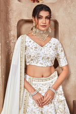 Thumbnail for Lehenga Mart Designer Wedding Lehenga Choli For Women - White - Distacart