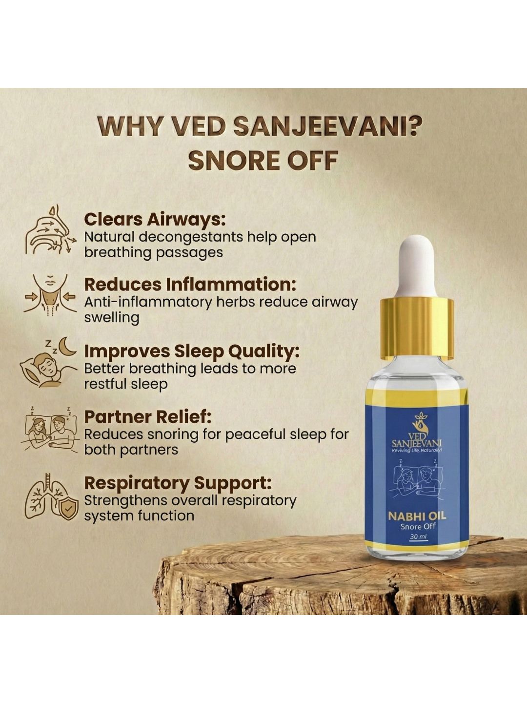 Ved Sanjeevani Snore Off Nabhi Oil - Dista