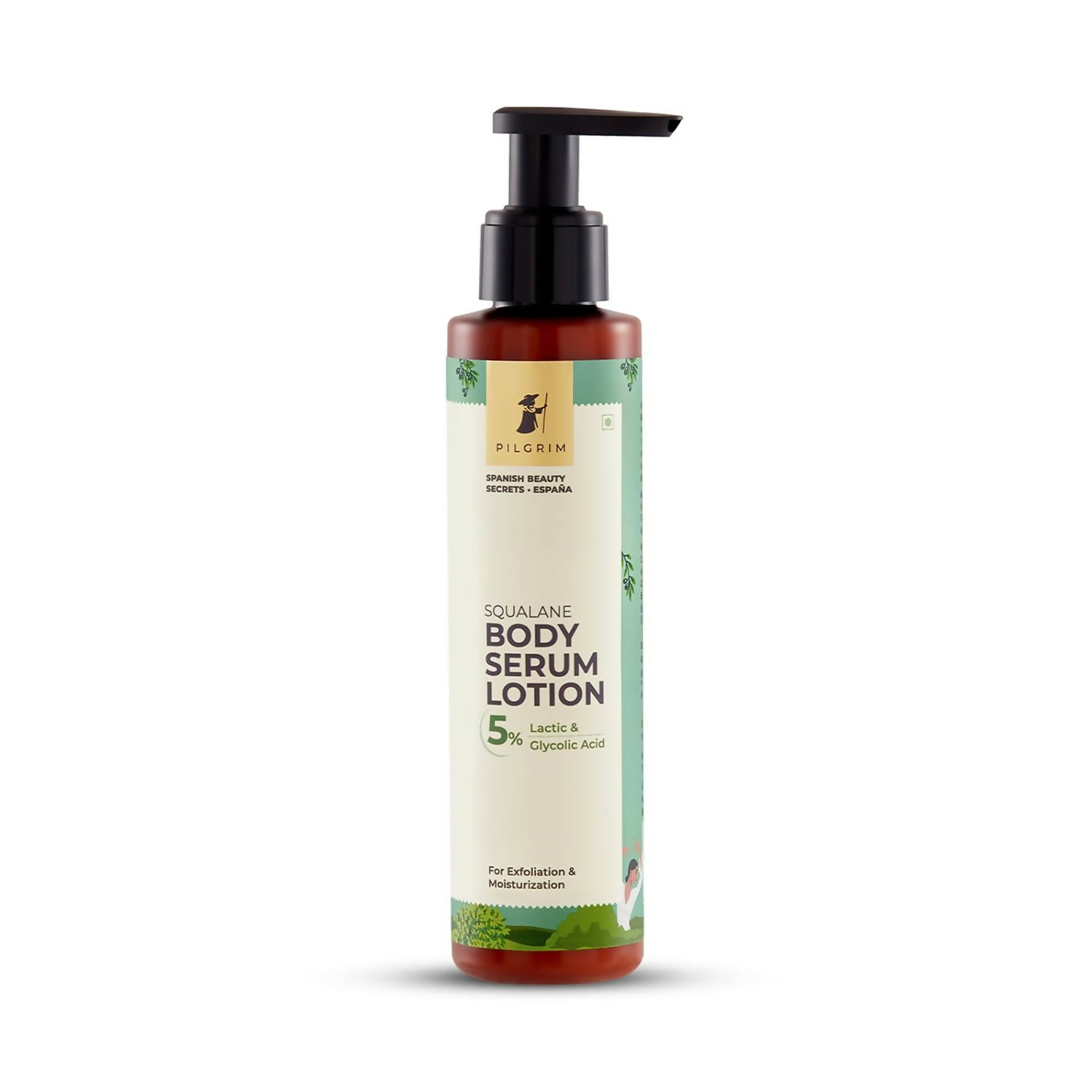 Pilgrim 5% Lactic & Glycolic Acid Body Serum Lotion For Exfoliation & Moisturization, For Rough Patches On Elbows & Knees - Distacart