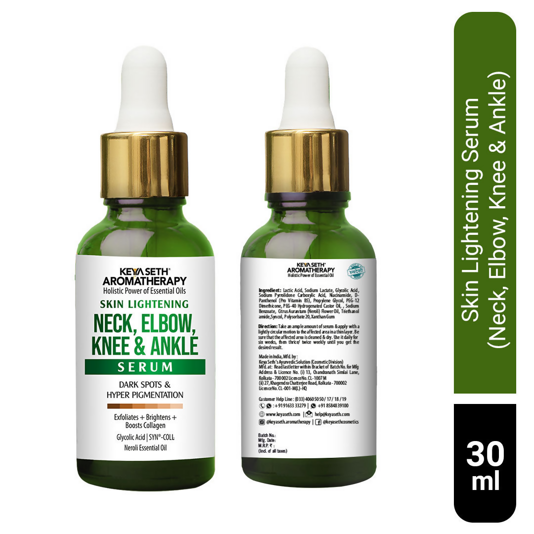 Keya Seth Aromatherapy Skin Lightening Neck + Elbow + Knee & Ankle Serums and Essence - Distacart
