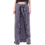Thumbnail for Asmaani Grey Color Plain Ruffle Palazzo