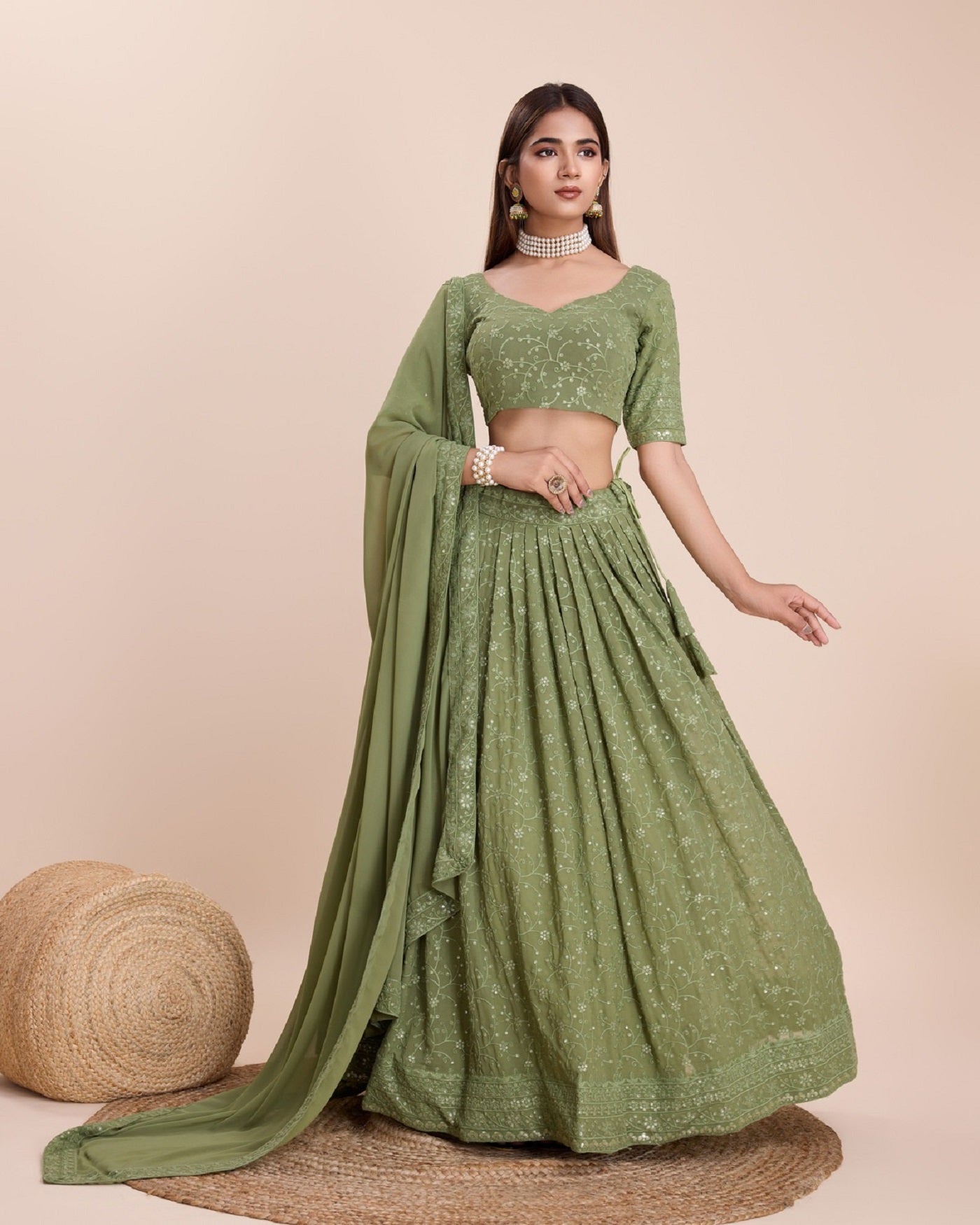 Lehenga Mart Designer Wedding Lehenga Choli For Women - Mehndi - Distacart