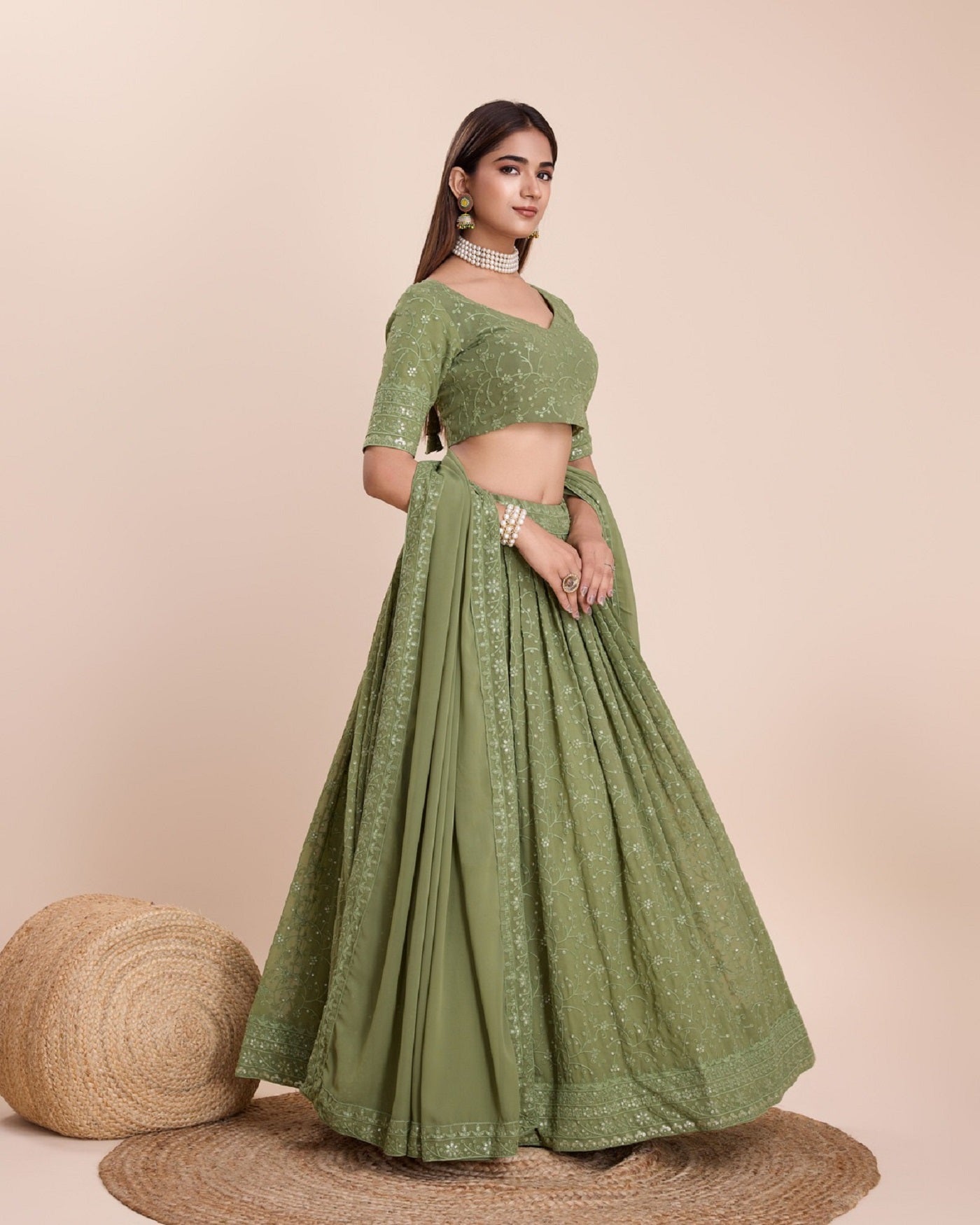 Lehenga Mart Designer Wedding Lehenga Choli For Women - Mehndi - Distacart