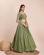 Thumbnail for Lehenga Mart Designer Wedding Lehenga Choli For Women - Mehndi - Distacart