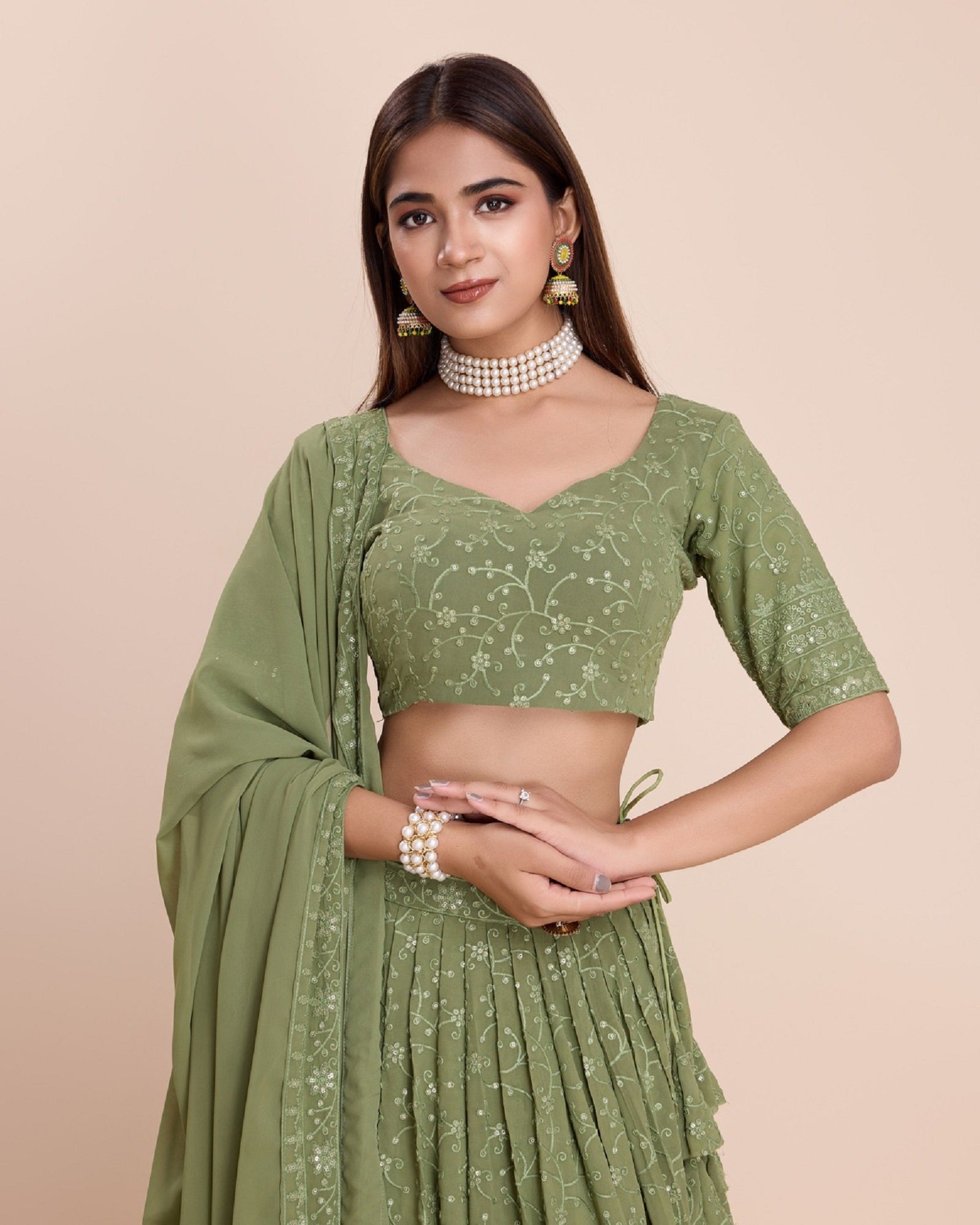 Lehenga Mart Designer Wedding Lehenga Choli For Women - Mehndi - Distacart