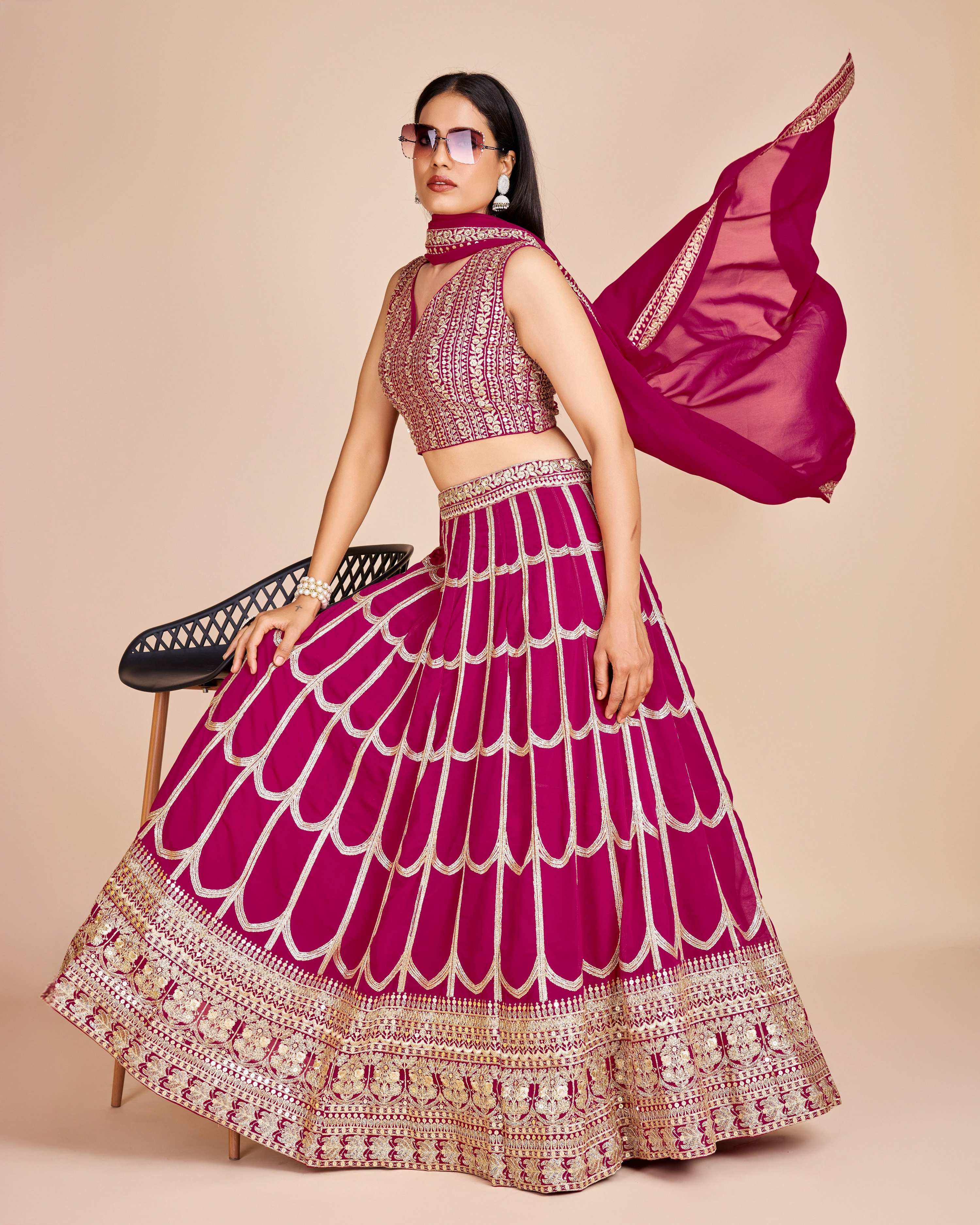 Lehenga Mart Designer Wedding Lehenga Choli For Women - Purple - Distacart