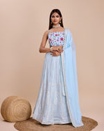 Thumbnail for Lehenga Mart Designer Wedding Lehenga Choli For Women - Sky Blue - Distacart
