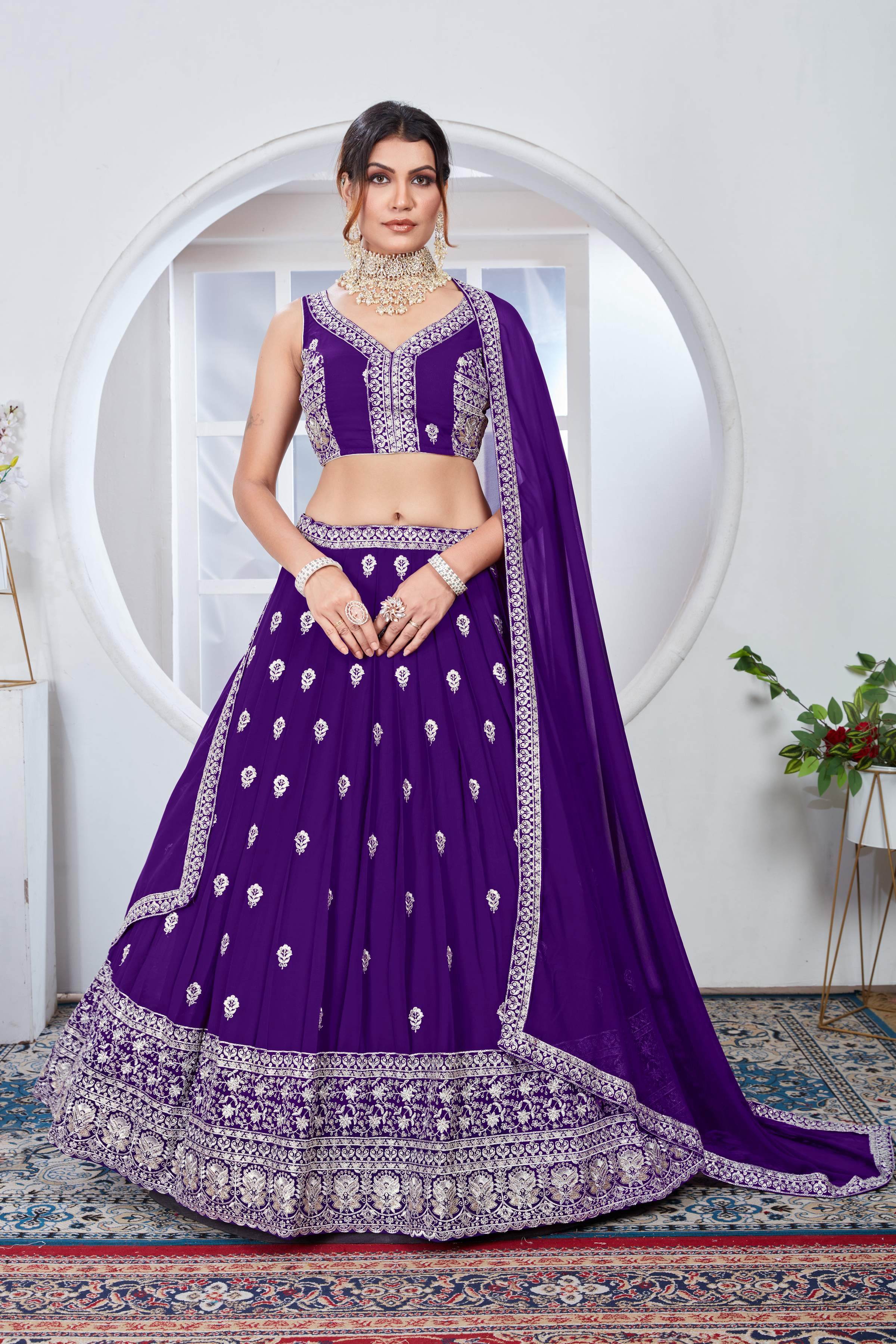 Lehenga Mart Designer Wedding Lehenga Choli For Women - Blue - Distacart