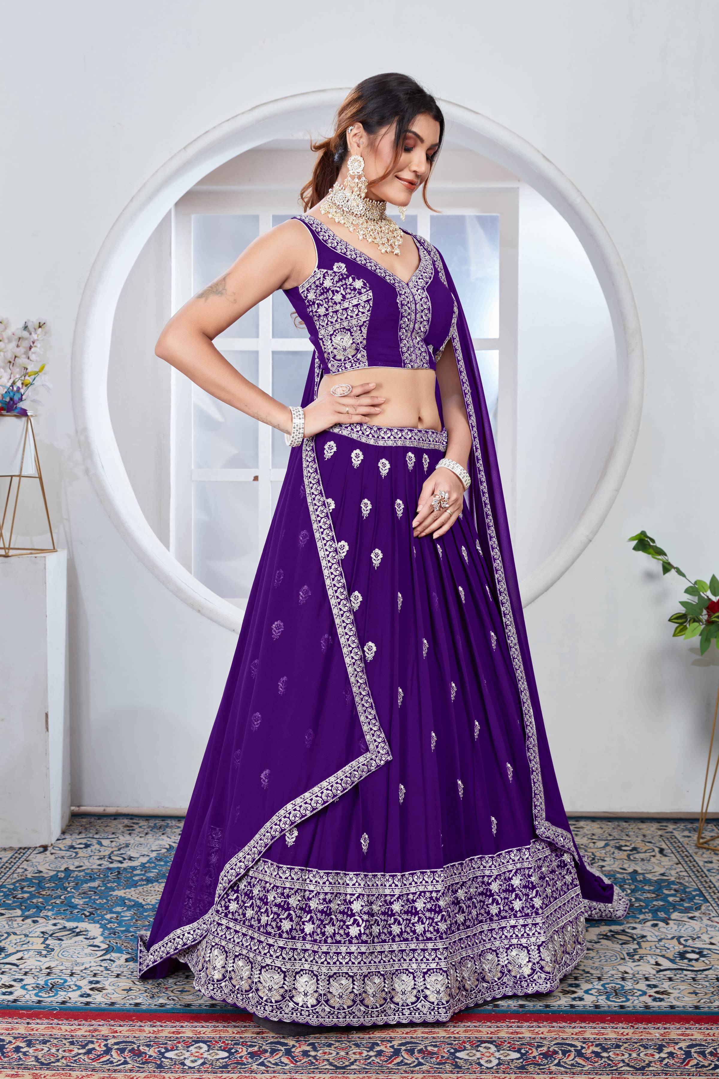 Lehenga Mart Designer Wedding Lehenga Choli For Women - Blue - Distacart