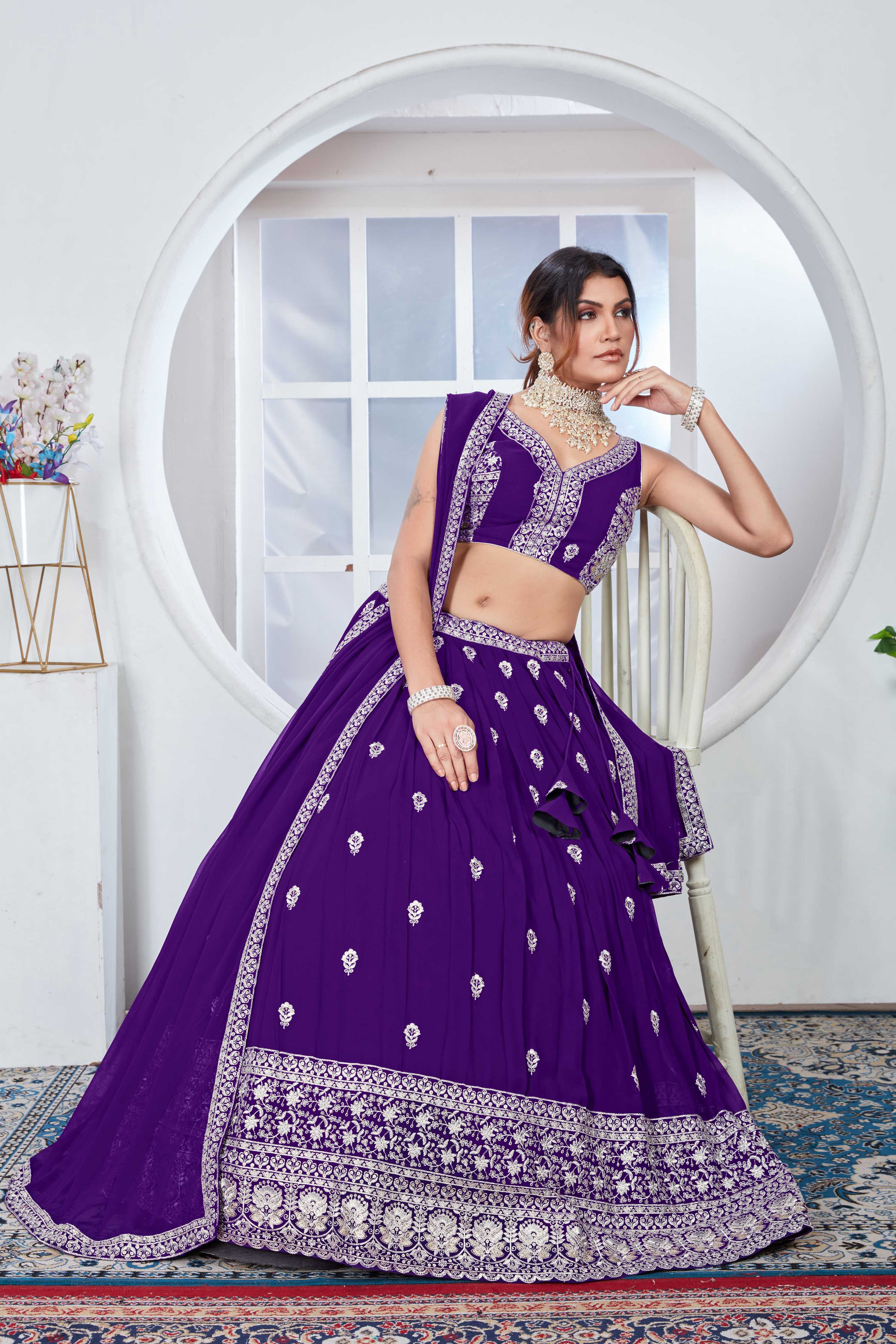 Lehenga Mart Designer Wedding Lehenga Choli For Women - Blue - Distacart
