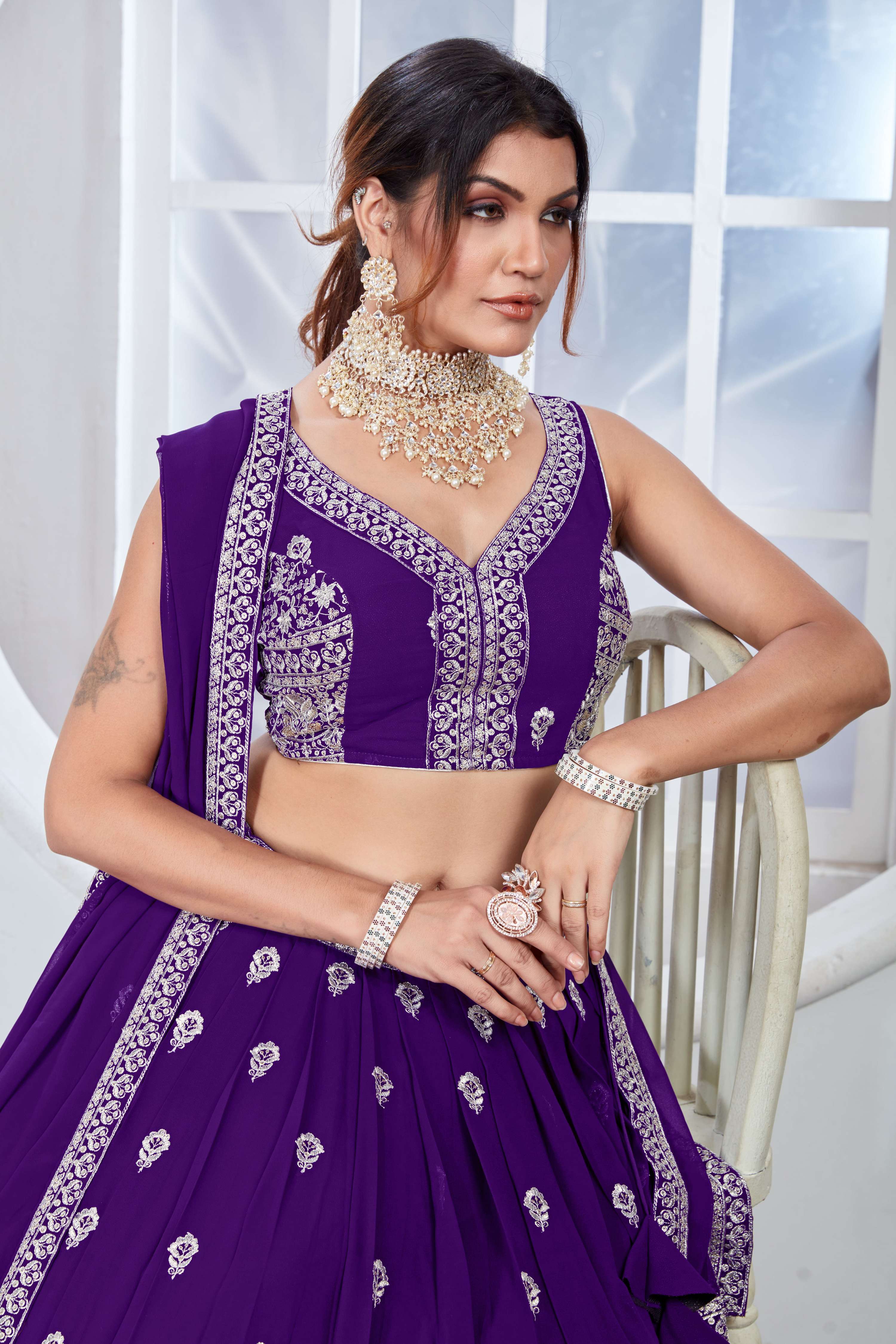Lehenga Mart Designer Wedding Lehenga Choli For Women - Blue - Distacart