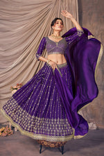 Thumbnail for Lehenga Mart Designer Wedding Lehenga Choli For Women - Blue - Distacart