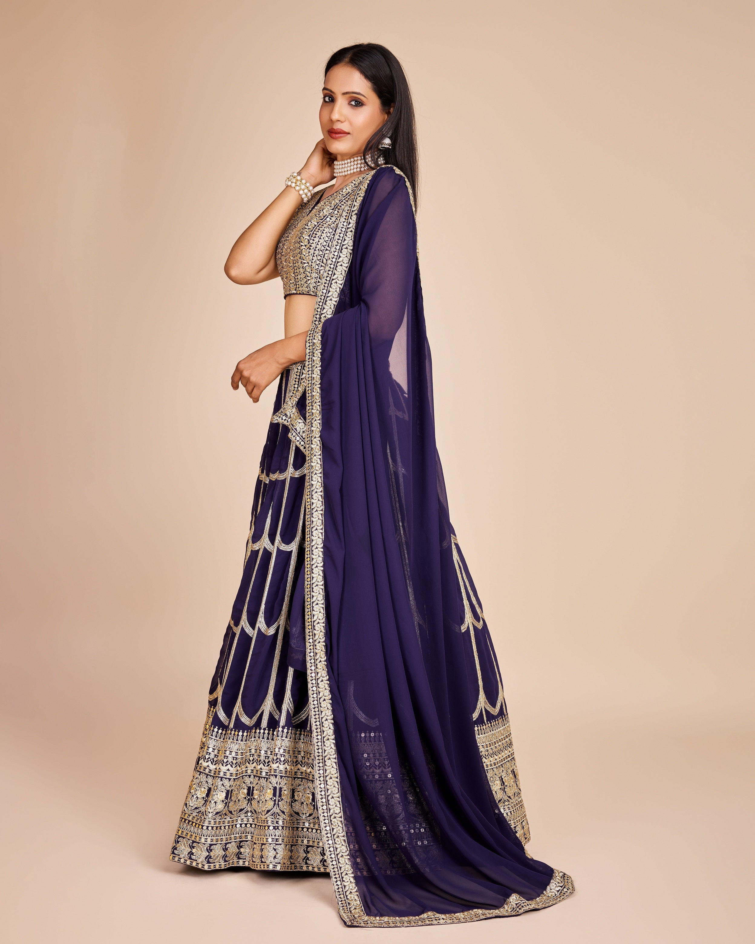 Lehenga Mart Designer Wedding Lehenga Choli For Women - Navy Blue - Distacart