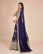 Thumbnail for Lehenga Mart Designer Wedding Lehenga Choli For Women - Navy Blue - Distacart