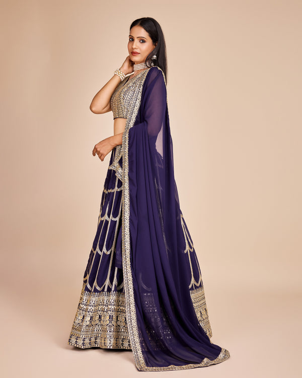 Lehenga Mart Designer Wedding Lehenga Choli For Women - Navy Blue - Distacart