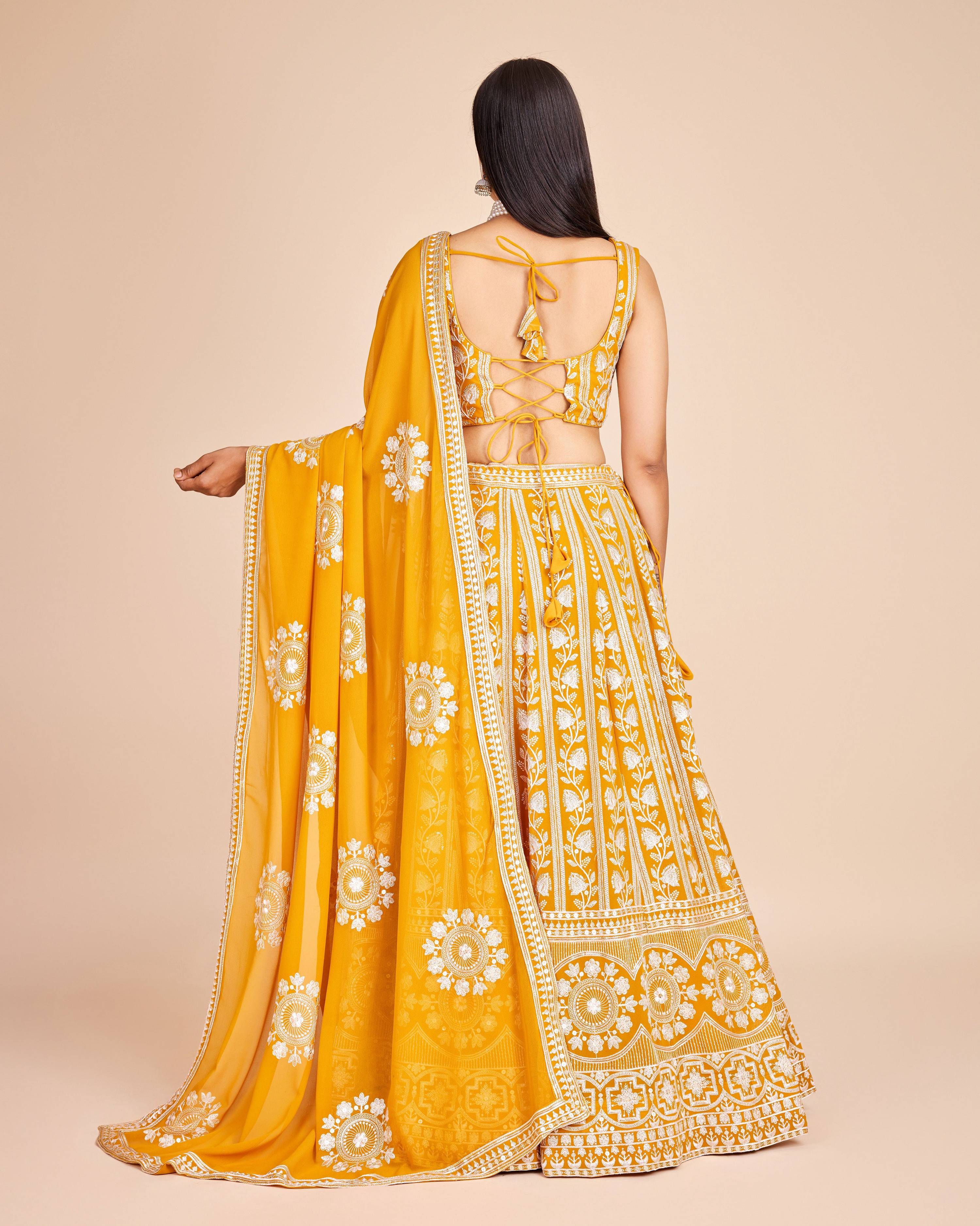 Lehenga Mart Designer Wedding Lehenga Choli For Women - Yellow - Distacart