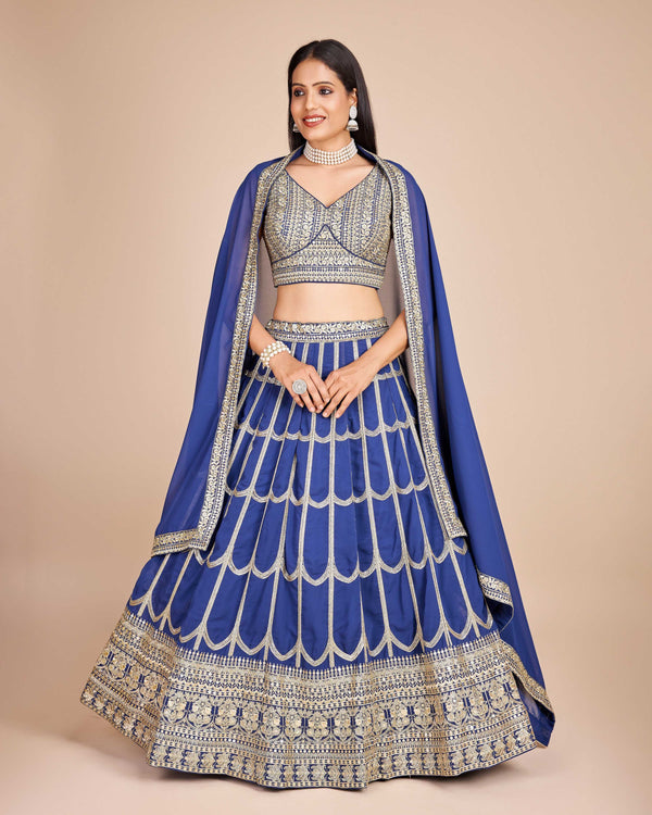 Lehenga Mart Designer Wedding Lehenga Choli For Women - Blue - Distacart
