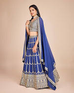 Thumbnail for Lehenga Mart Designer Wedding Lehenga Choli For Women - Blue - Distacart