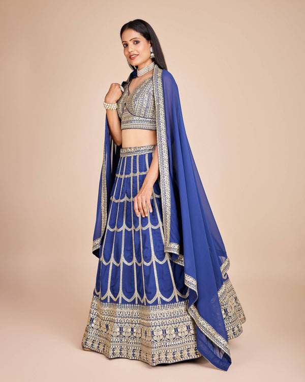 Lehenga Mart Designer Wedding Lehenga Choli For Women - Blue - Distacart