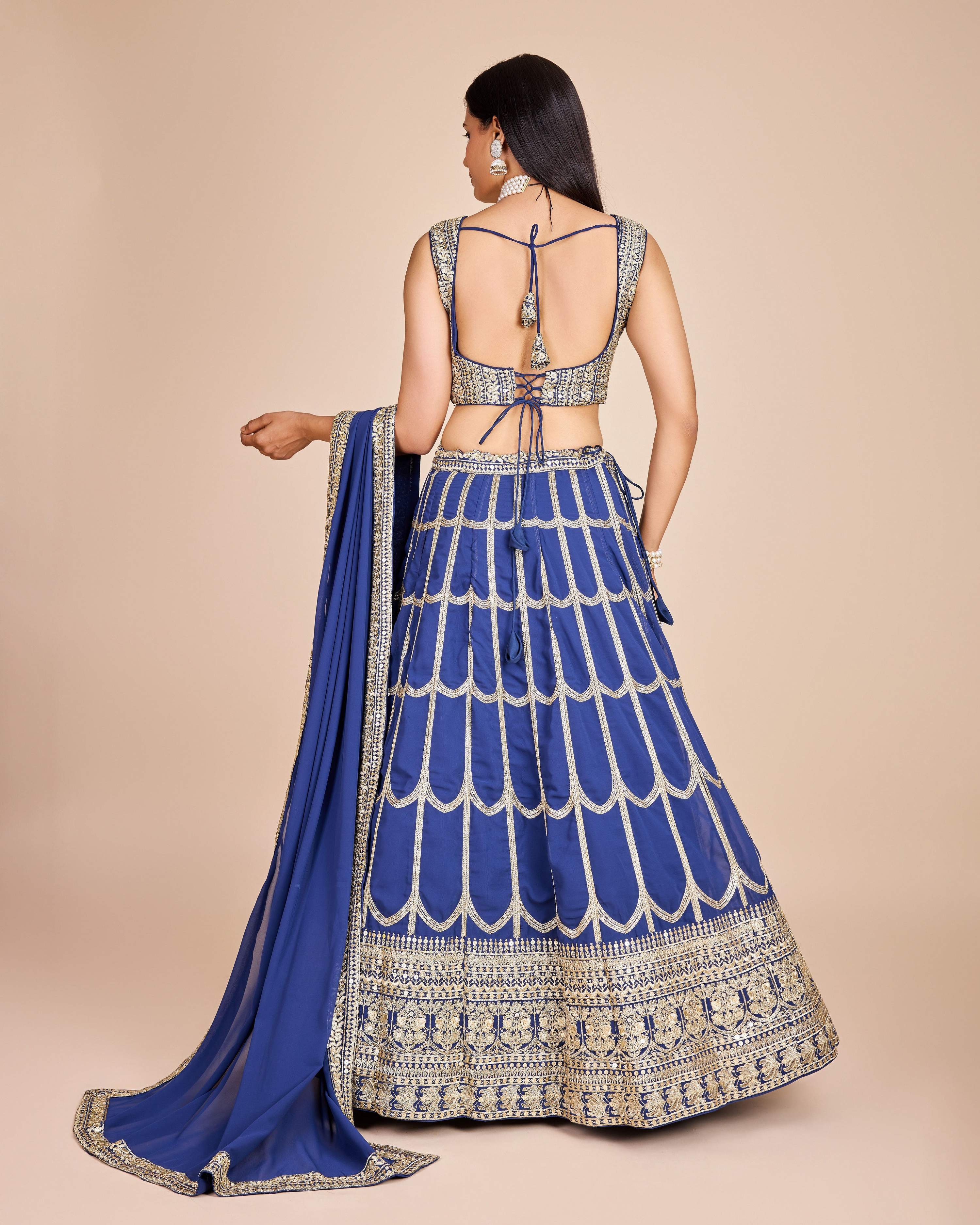 Lehenga Mart Designer Wedding Lehenga Choli For Women - Blue - Distacart