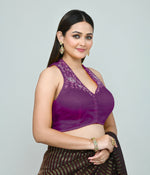 Thumbnail for Joban Fashion Women's Purple Embroidered Stitched Blouse