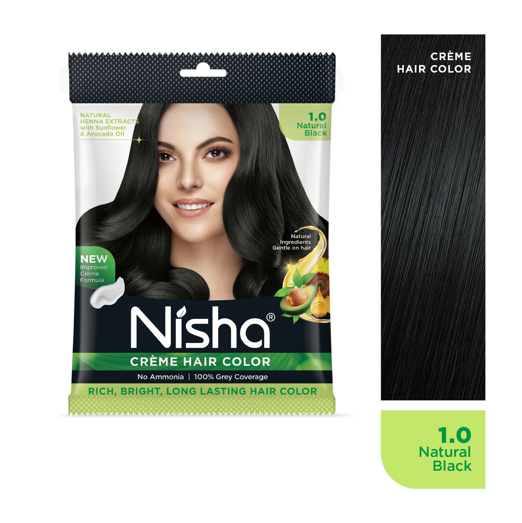Nisha Creme Hair Color for Women - Natural Black - Distacart