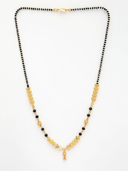 NVR Women's Set of 2 Gold-Polished Black Beaded Mangalsutra - Distacart