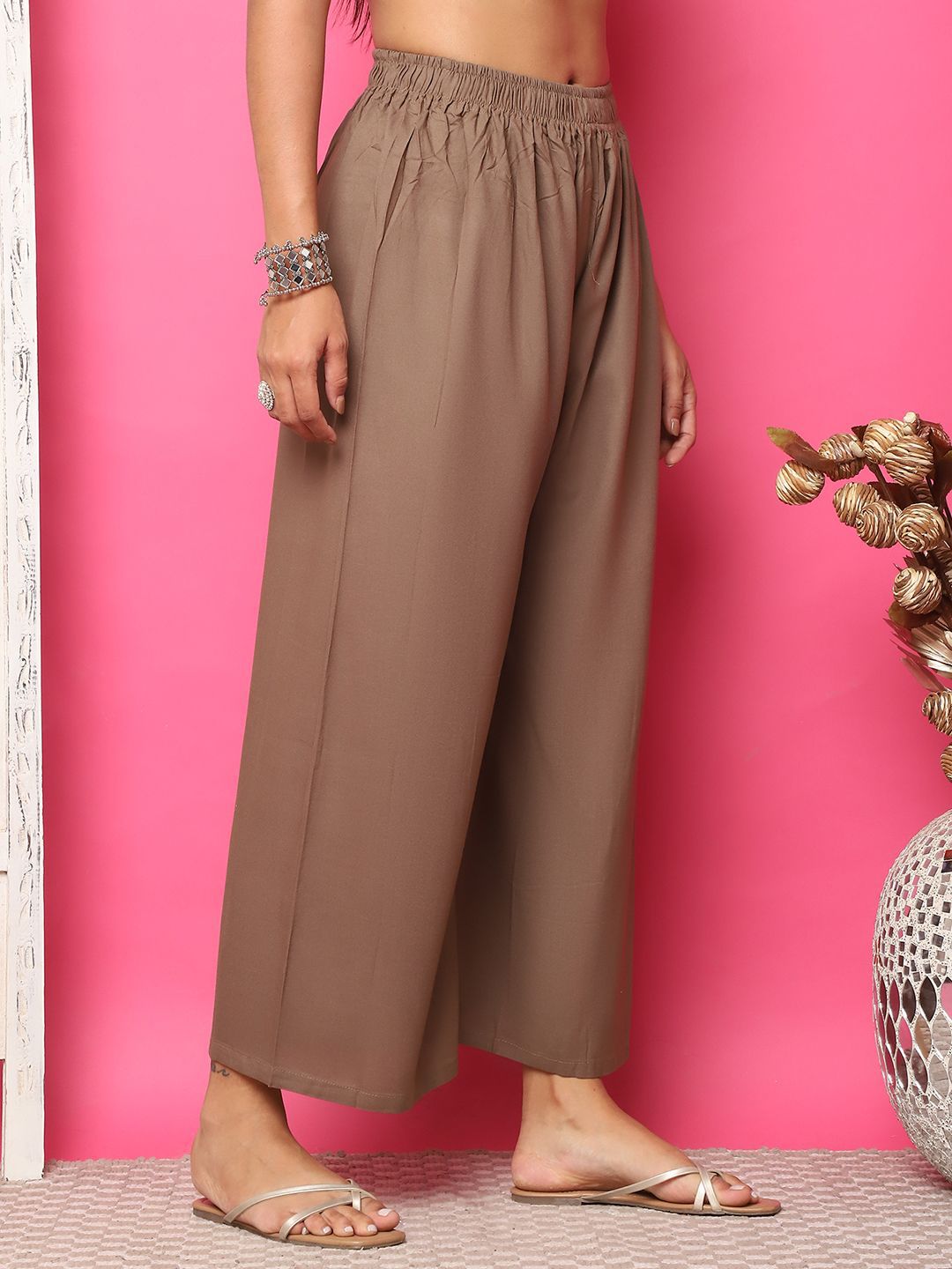 TAG 7 Women Flared Ethnic Palazzos - Distacart