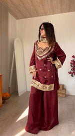 Thumbnail for Teeya Creation New Trendy Stylish Real Mirror Work With Lace Border Kurta Set - Dista
