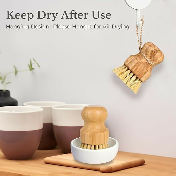 Not Available Bamboo Dish Scrub Brush for Kitchen - Dista
