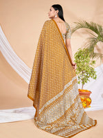 Thumbnail for NOZ2TOZ Women's Dola Silk Mustard Printed Designer Saree With Blouse Piece - Distacart