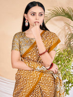 Thumbnail for NOZ2TOZ Women's Dola Silk Mustard Printed Designer Saree With Blouse Piece - Distacart