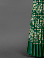 Thumbnail for NOZ2TOZ Women's Dola Silk Green Printed Designer Saree With Blouse Piece - Distacart